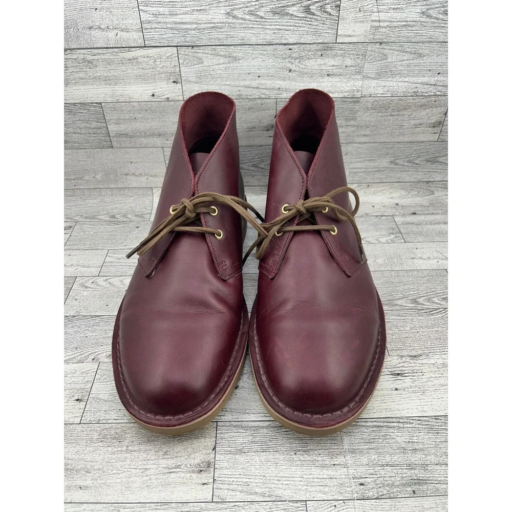 Clarks Bushacre 3 Mens Burgundy Leather Chukka Desert Boots‎ 12 M 261741457110